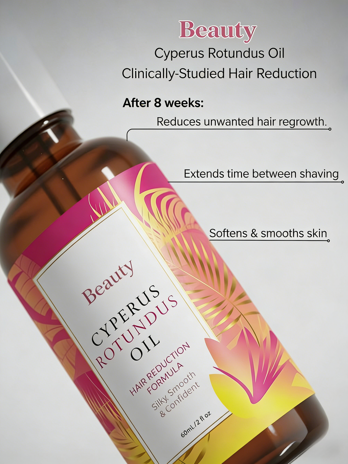 Cyperus Rotundus Hair Inhibitor Oil | Natural Permanent Hair Reduction