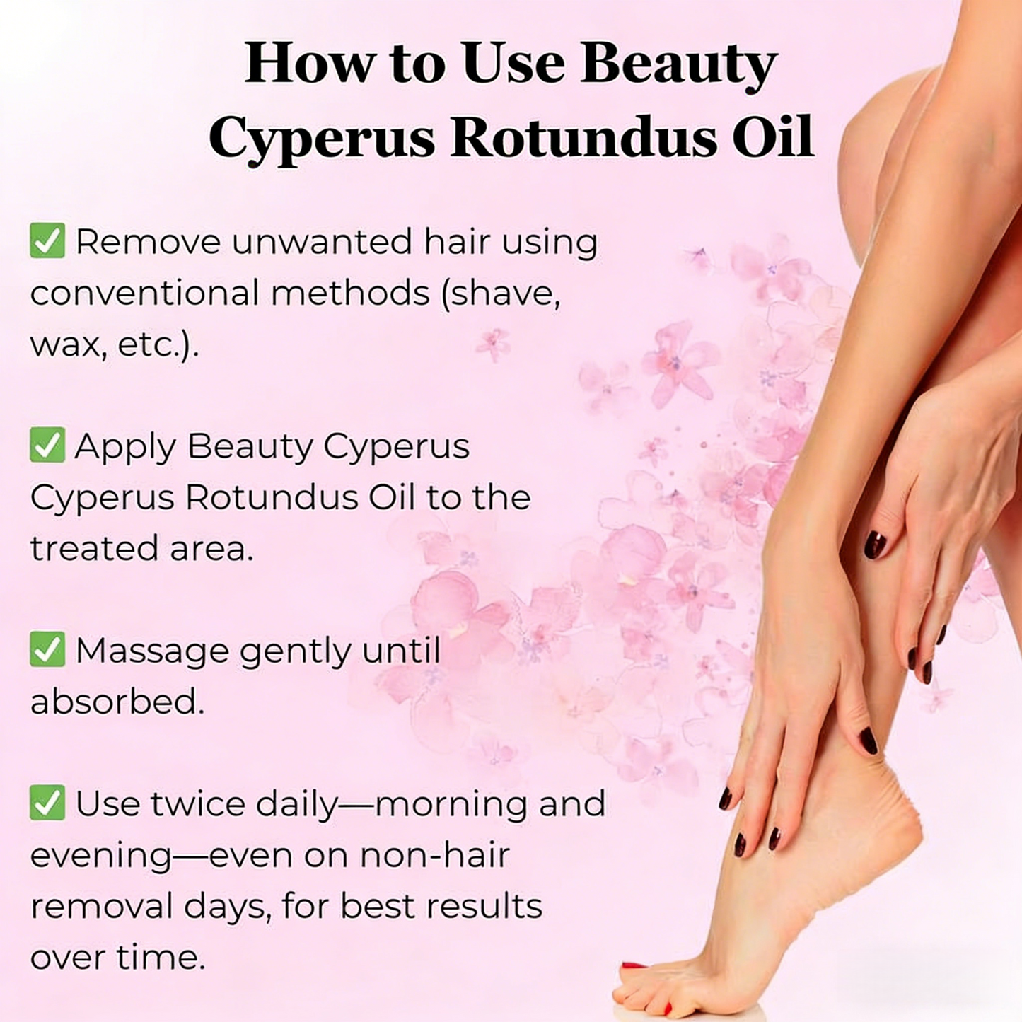 Cyperus Rotundus Hair Inhibitor Oil | Natural Permanent Hair Reduction