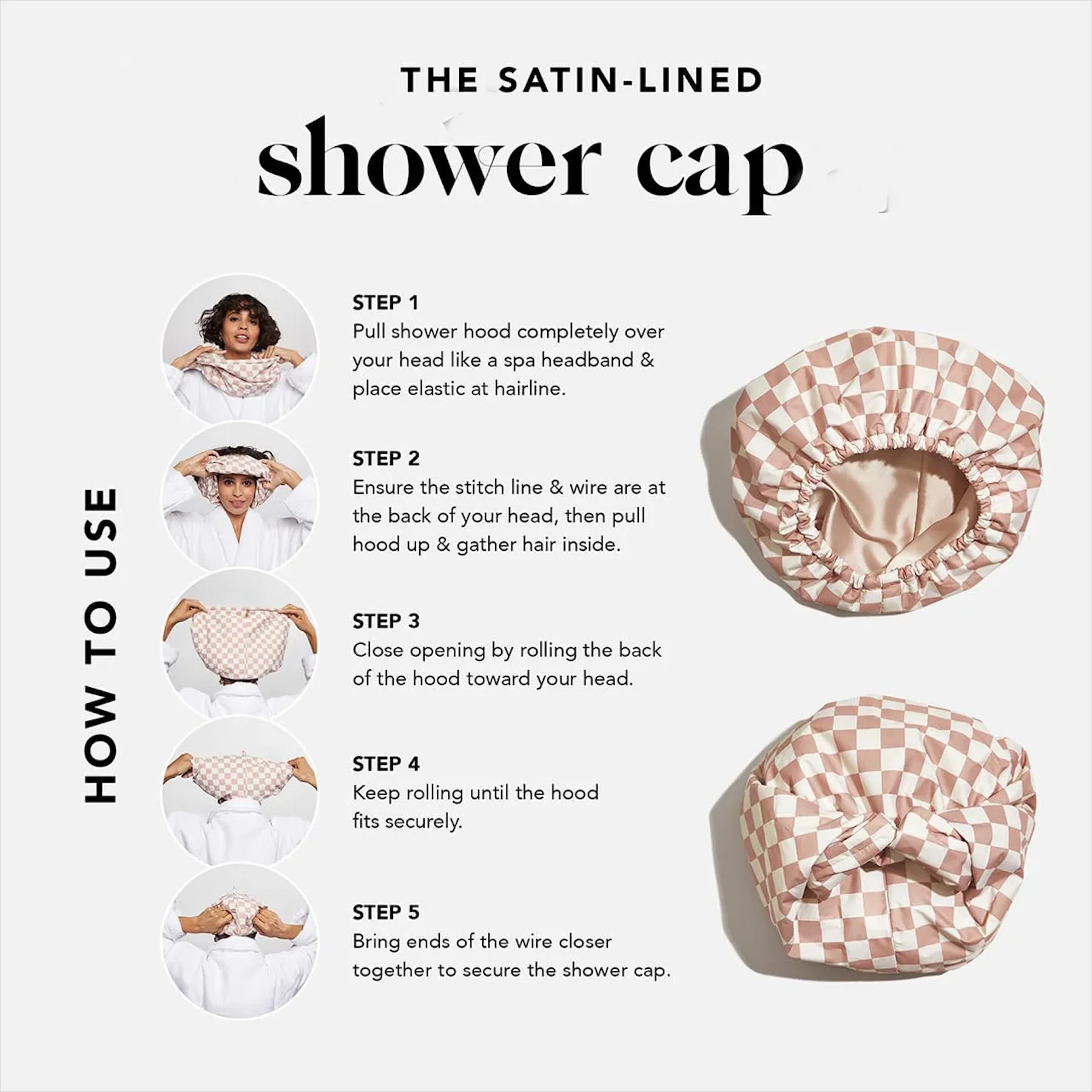 ✨Luxury Double Layered Adjustable Waterproof Long Shower Cap